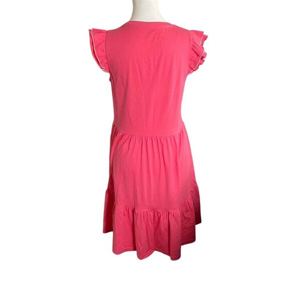 Kate Spade New York Deep Coral Pink Knit Short Trapeze Dress 2 Pocket Size Small - Picture 2 of 12